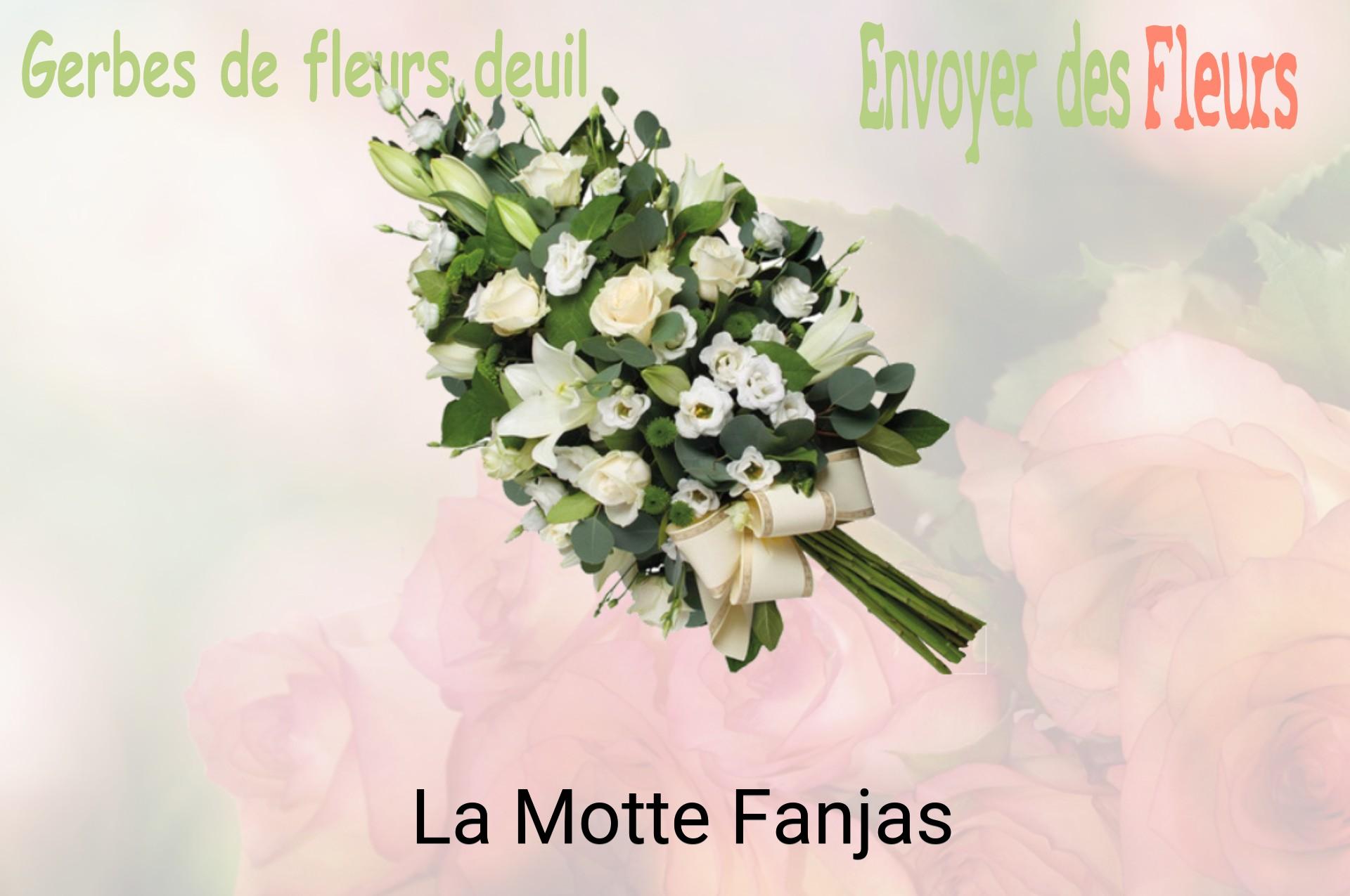 Gerbe de fleurs de deuil livrée à La Motte-Fanjas